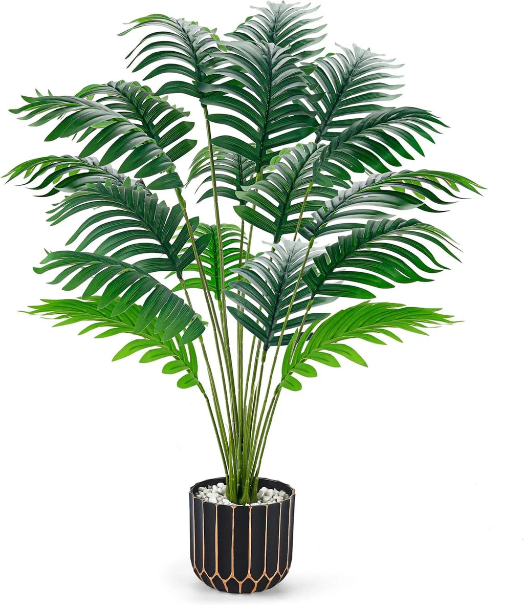 28" Fake Palm Tree Large Artificial Potted Plants Indoor for Home Porch Patio Li